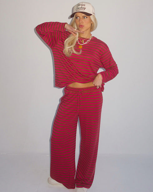 Beach Bum Striped Set // Sunset Pink